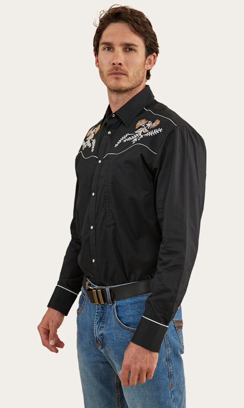 Neilson Mens Western Dress Shirt Black