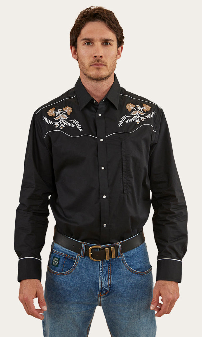 Neilson Mens Western Dress Shirt Black