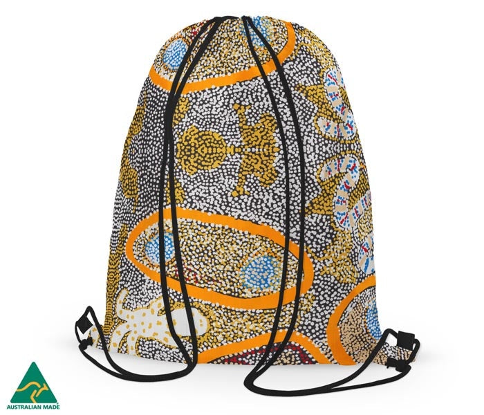 Aboriginal Art Drawstring Bag Nora Davidson