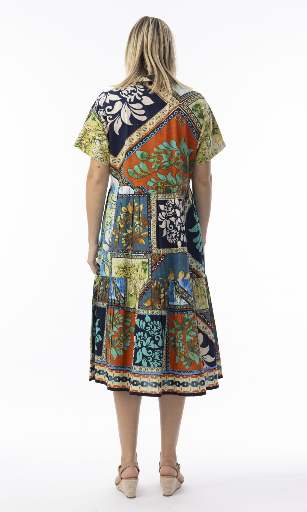 Cotton Dress Collar Layers Cabo Fria