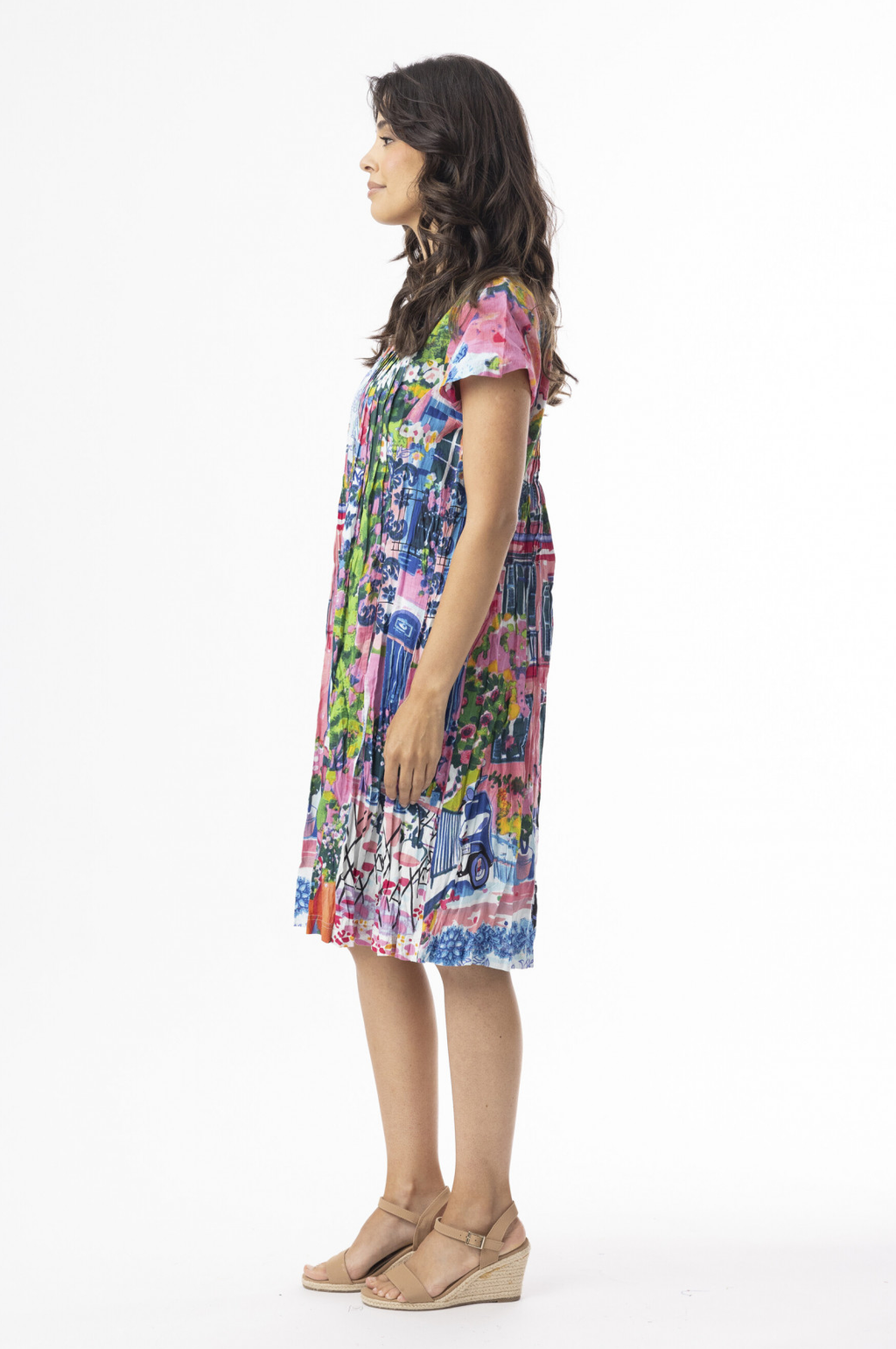 Cotton Knit Contempory Dress Short Sleeve Scooter
