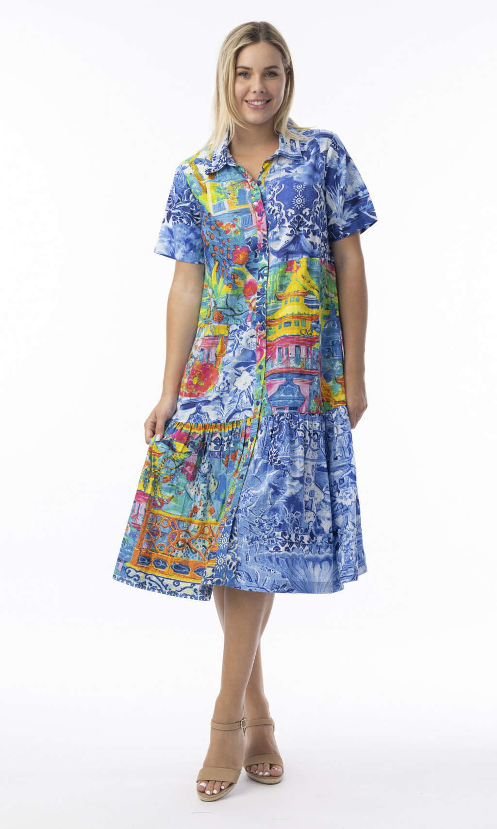 Cotton Dress Collar Patch Okayama