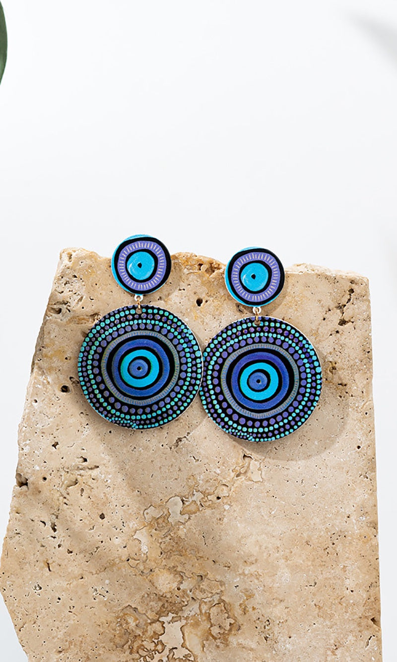 Aboriginal Art Circle Earrings Our Future, Together