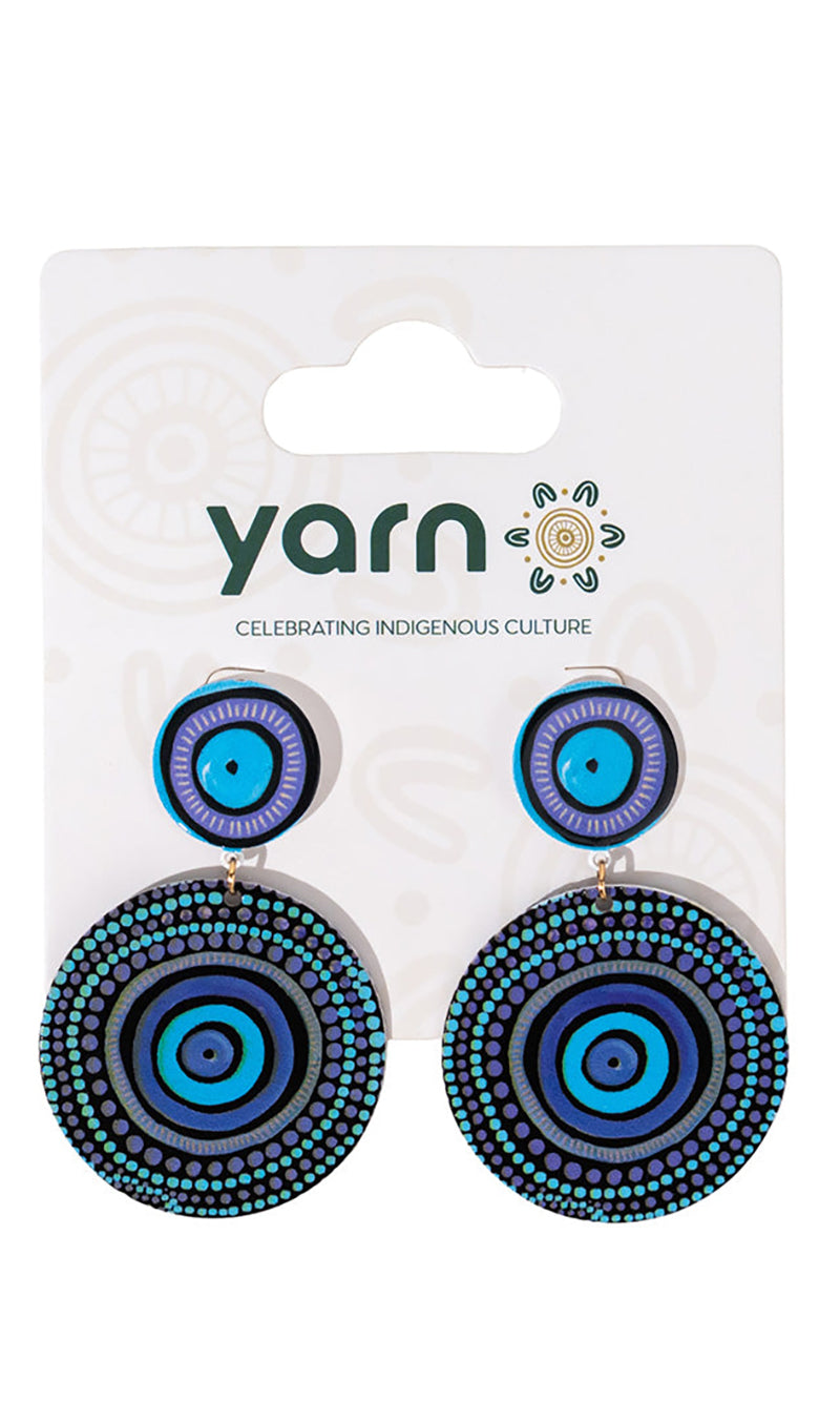 Aboriginal Art Circle Earrings Our Future, Together