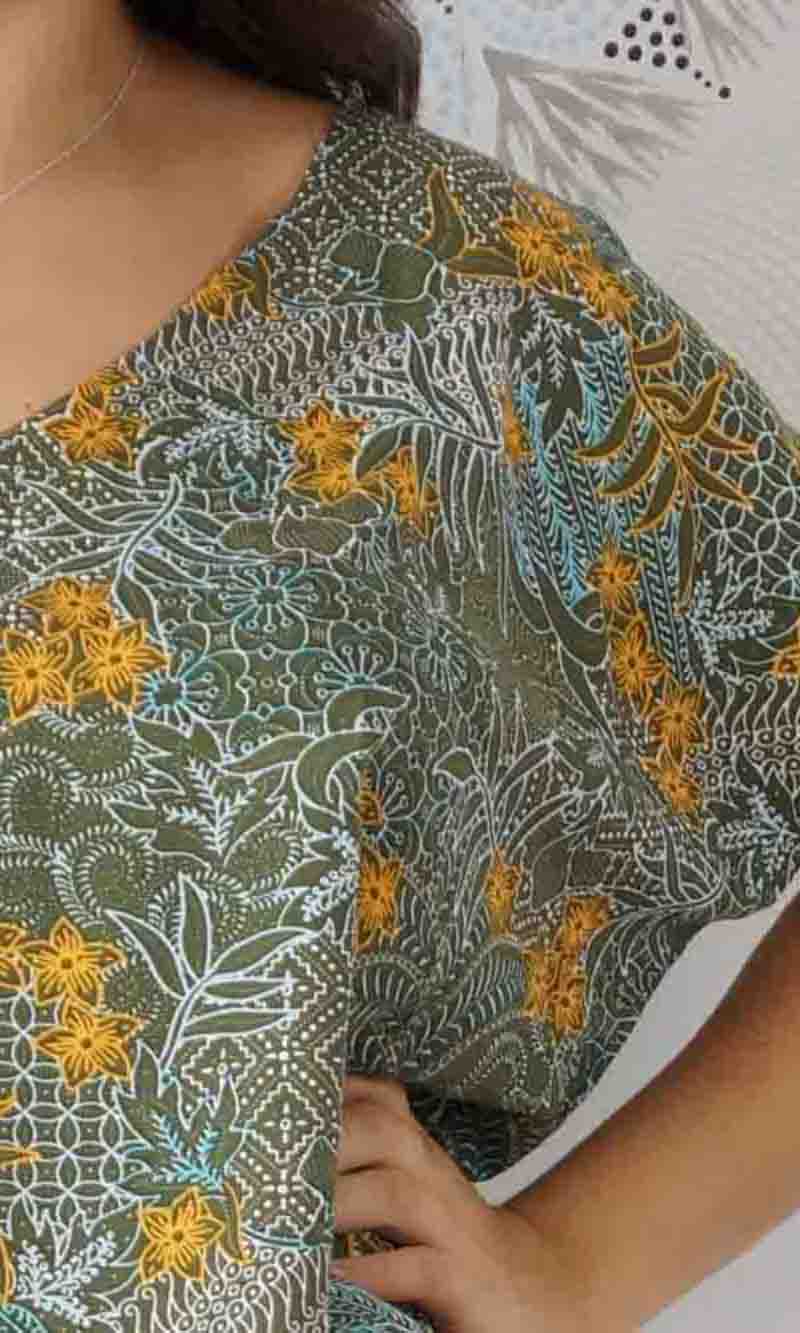 Rayon Dress Papaya Paisley Batik Taupe