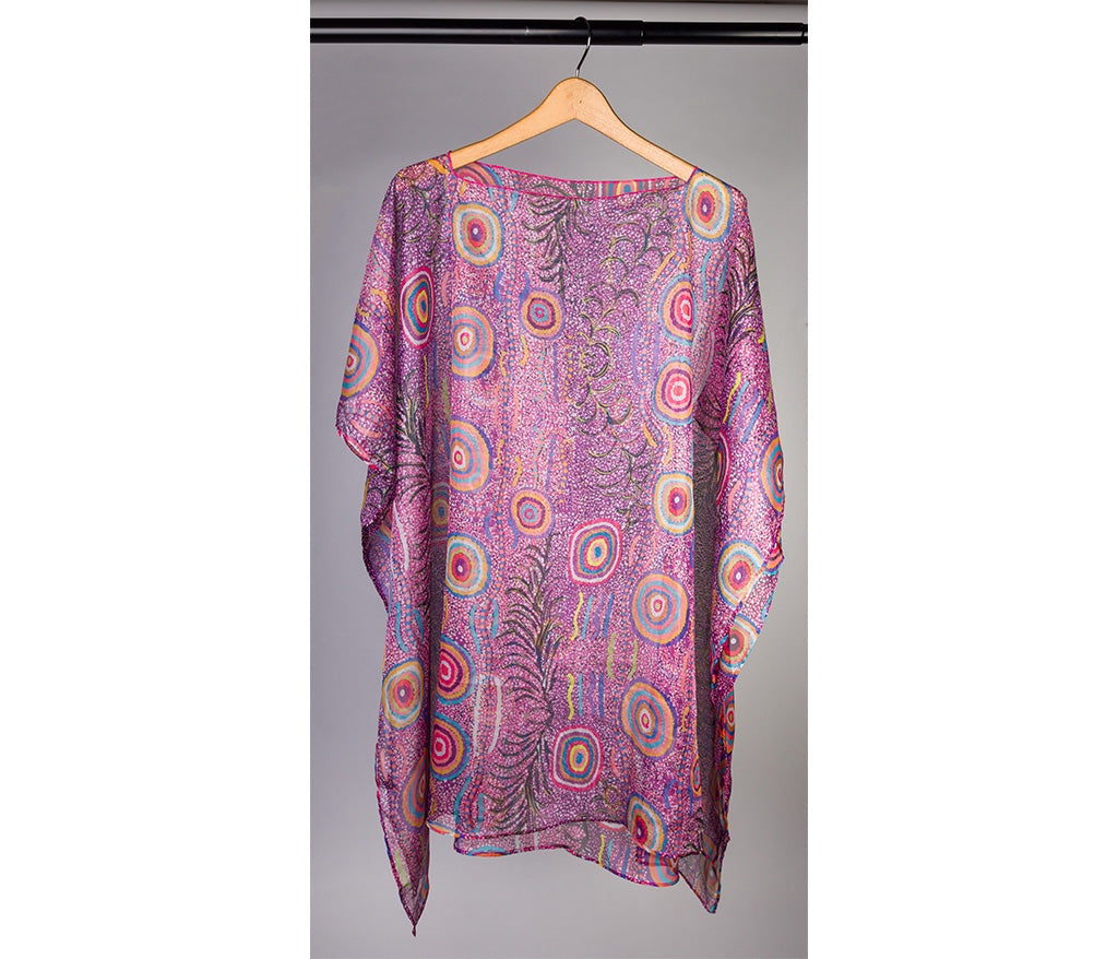 Aboriginal Art Resort Wear Poncho by Jeanie Ross