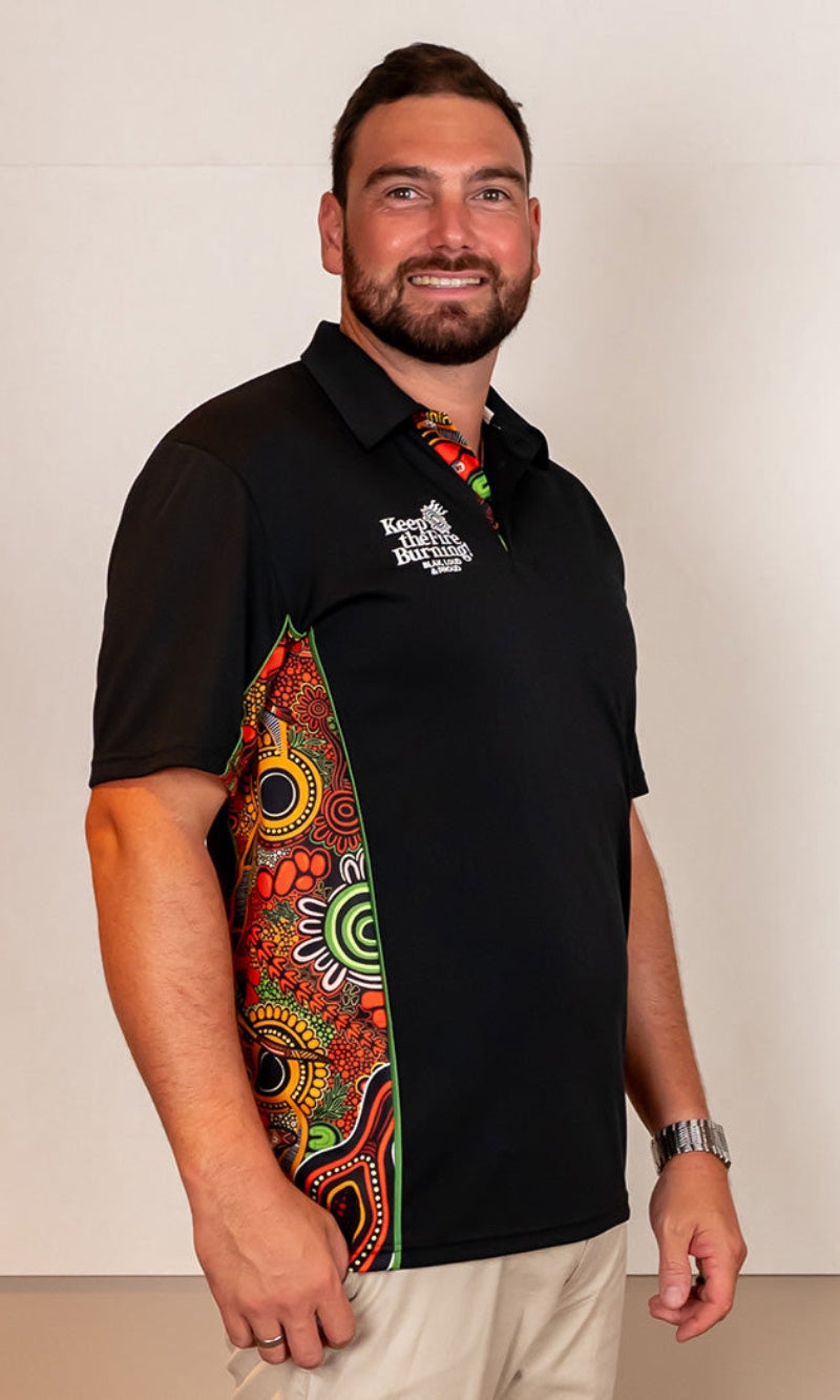 NAIDOC 2024 Aboriginal Art Unisex Bamboo Polo Proud & Deadly