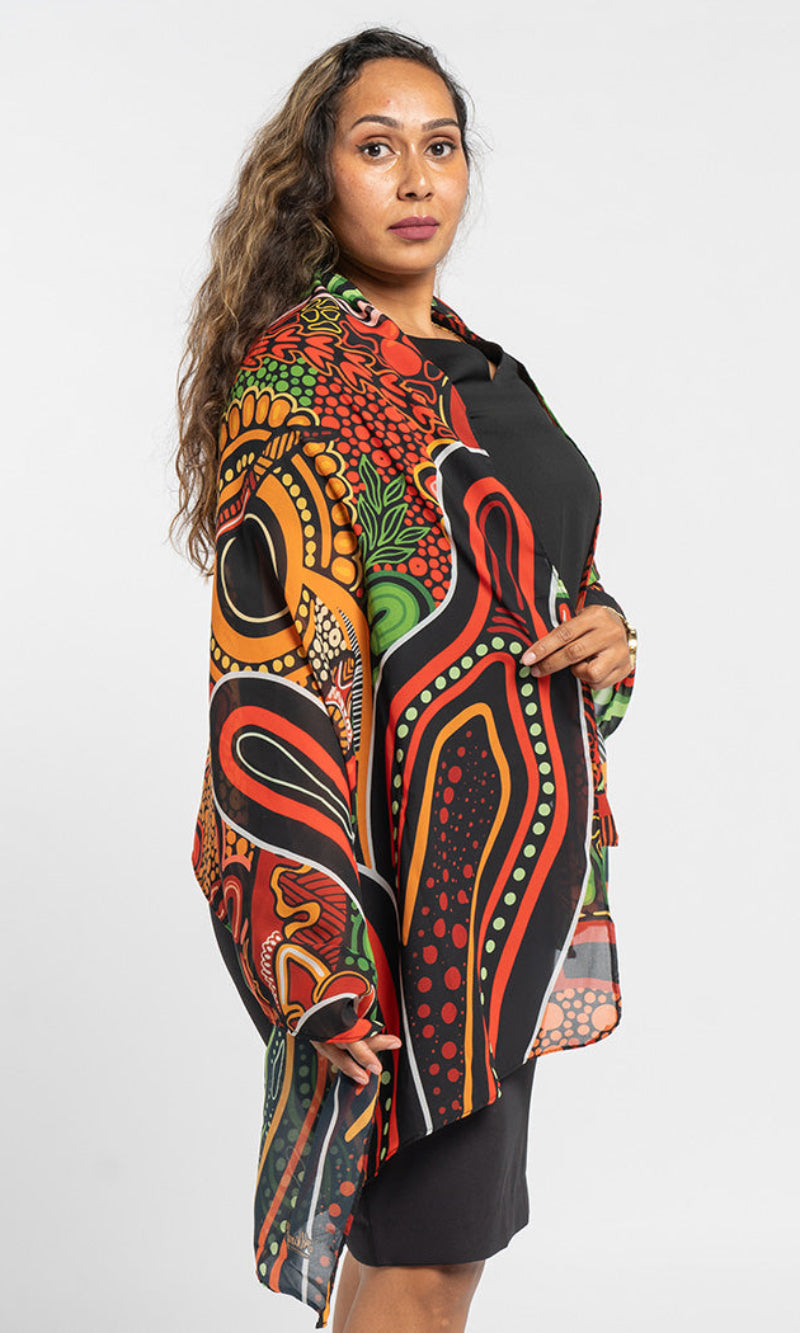 Aboriginal Art Scarf Proud & Deadly