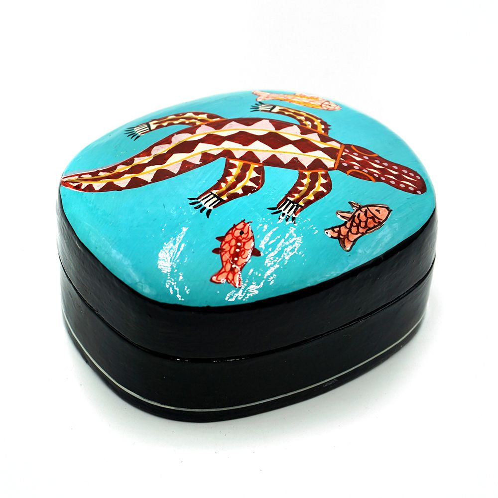 Aboriginal Art Medium Lacquer Box by Susan Wanji Wanji