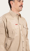 Pilbara Mens Ripstop Full Button Work Shirt Camel