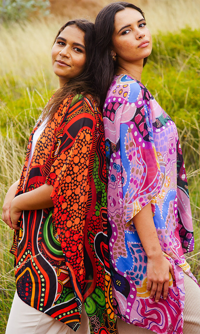 Aboriginal Art Chiffon Shawl Proud & Deadly