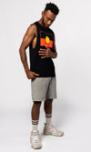 Aboriginal Art Men's Muscle Tank Top Raise the Flag Aboriginal Art (Large)