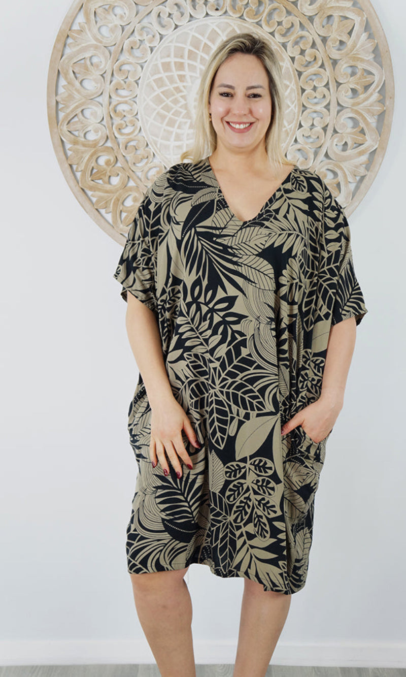 Rayon Dress Resort Betelnut Black