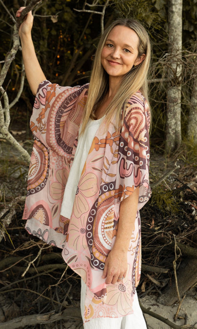 Aboriginal Art Chiffon Shawl Rebirth