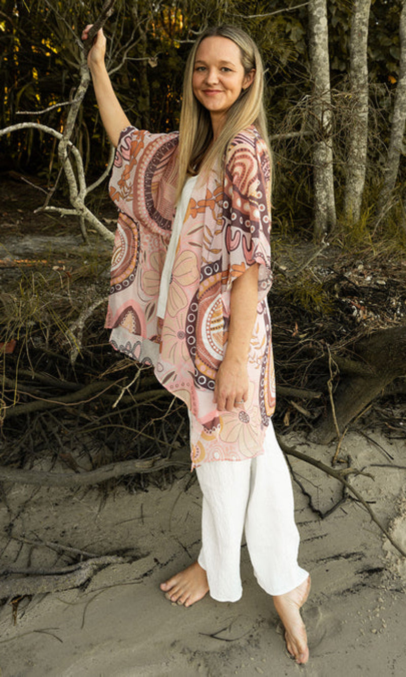 Aboriginal Art Chiffon Shawl Rebirth