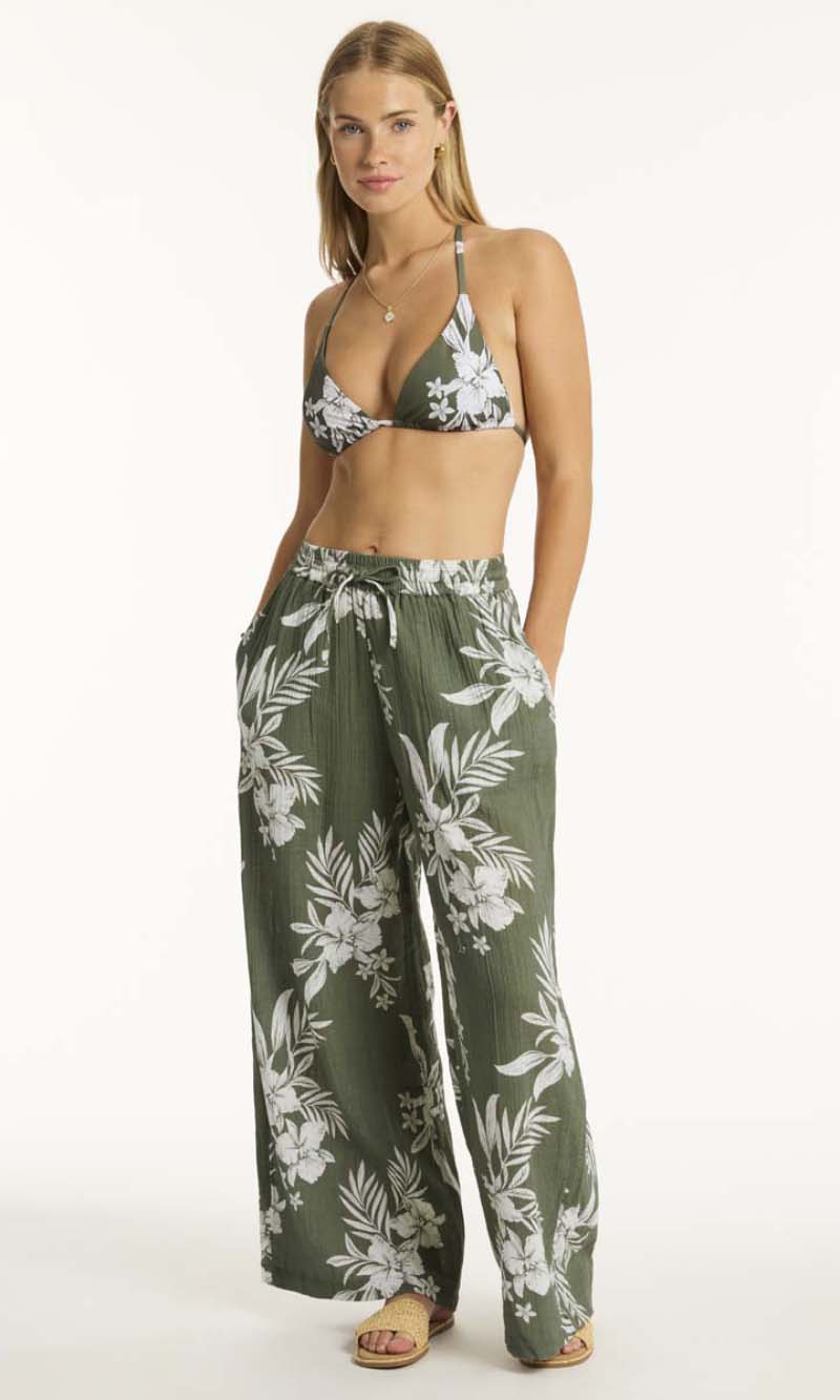 Aloha D Cup Tri Bikini Top Khaki