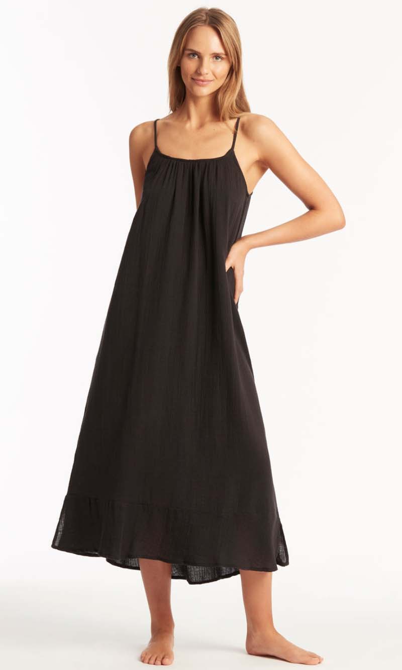 Sunset Long Sun Dress Black