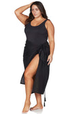 Black Bach Cotton Beach Sarong