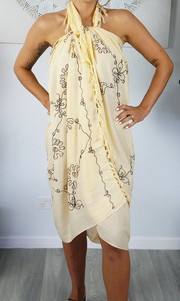 Rayon Sarong Embroidered/Sequined, More Colours