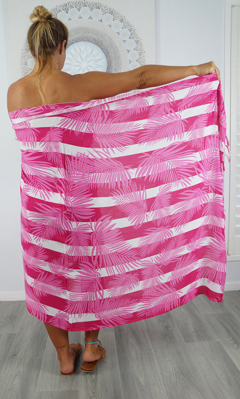 Rayon Sarong Leaf/Stripe, More Colours