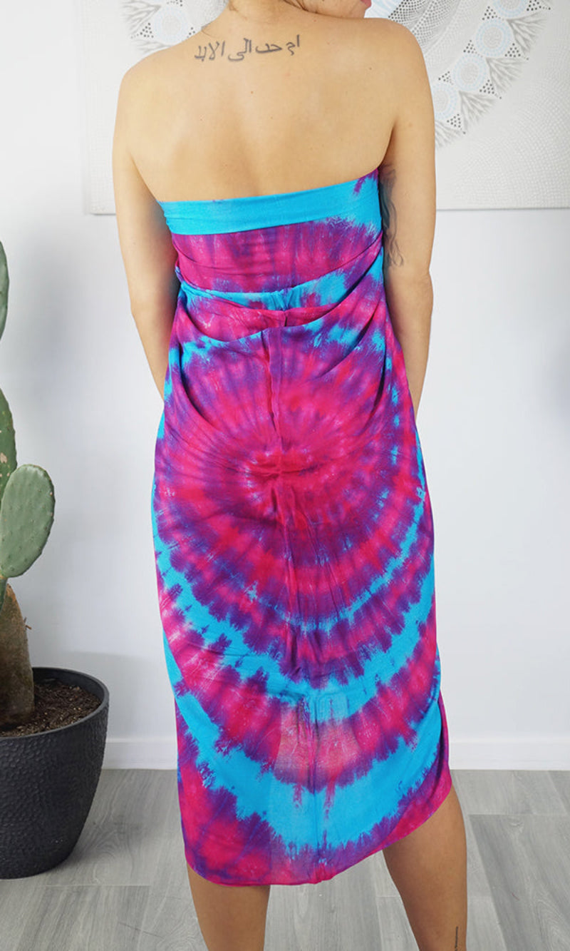 Rayon Sarong Abstract Tie Dye Spiral