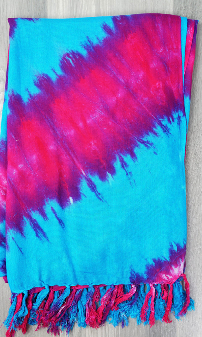 Rayon Sarong Abstract Tie Dye Spiral