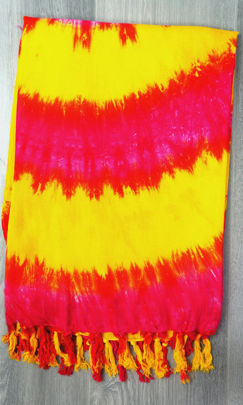 Rayon Sarong Abstract Tie Dye Spiral