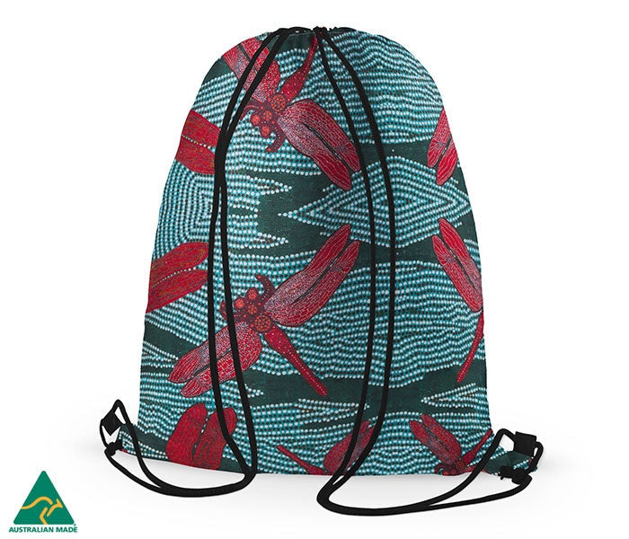 Aboriginal Art Drawstring Bag Sheryl J Burchill Rainforest