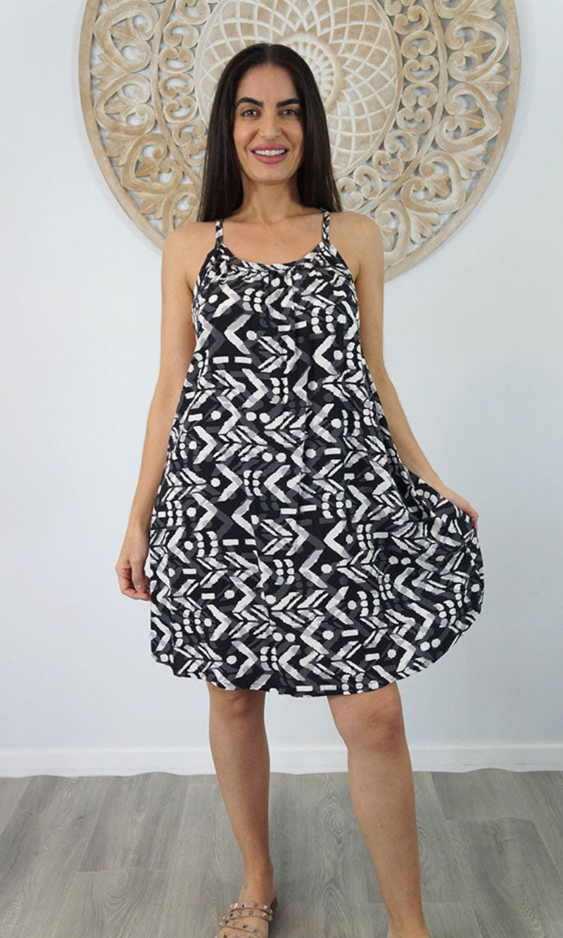 Rayon Dress Sherbet Chevron, More Colour