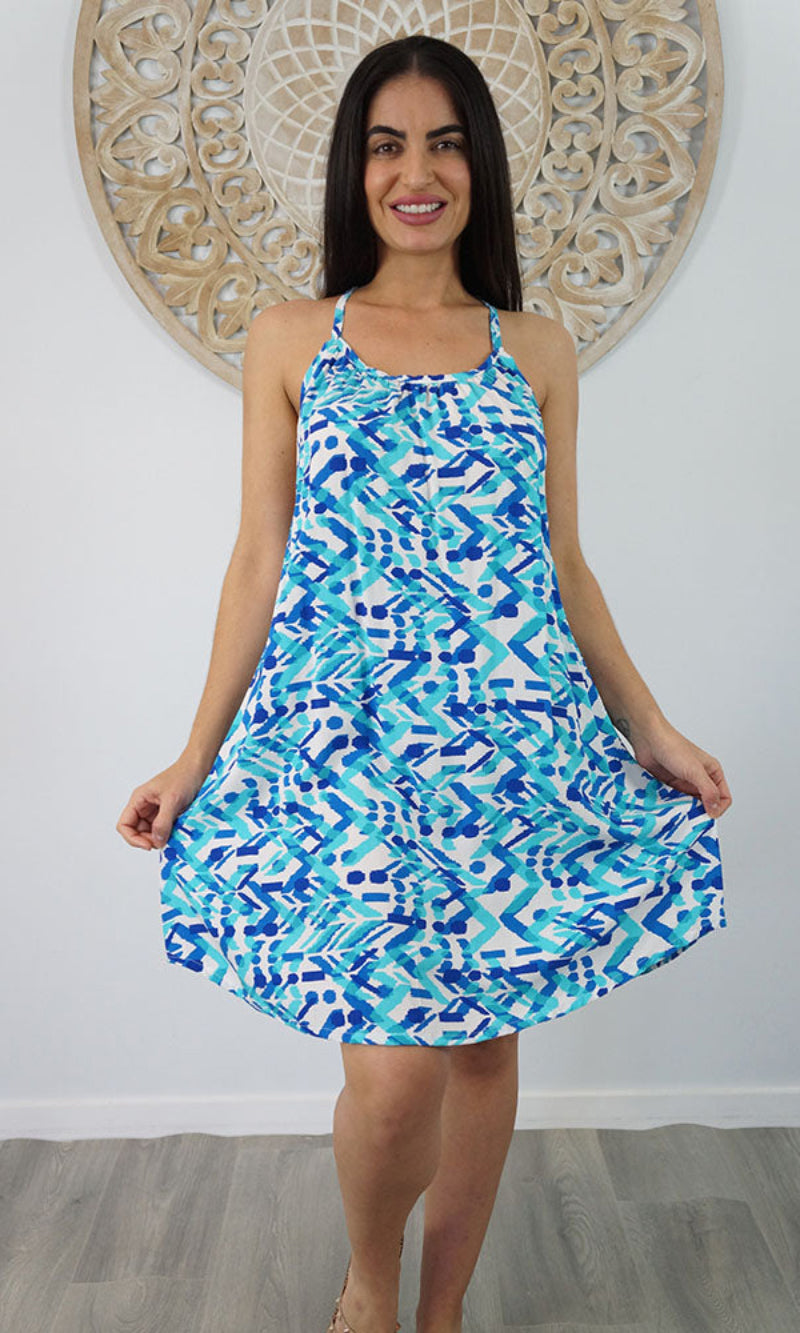 Rayon Dress Sherbet Chevron, More Colour