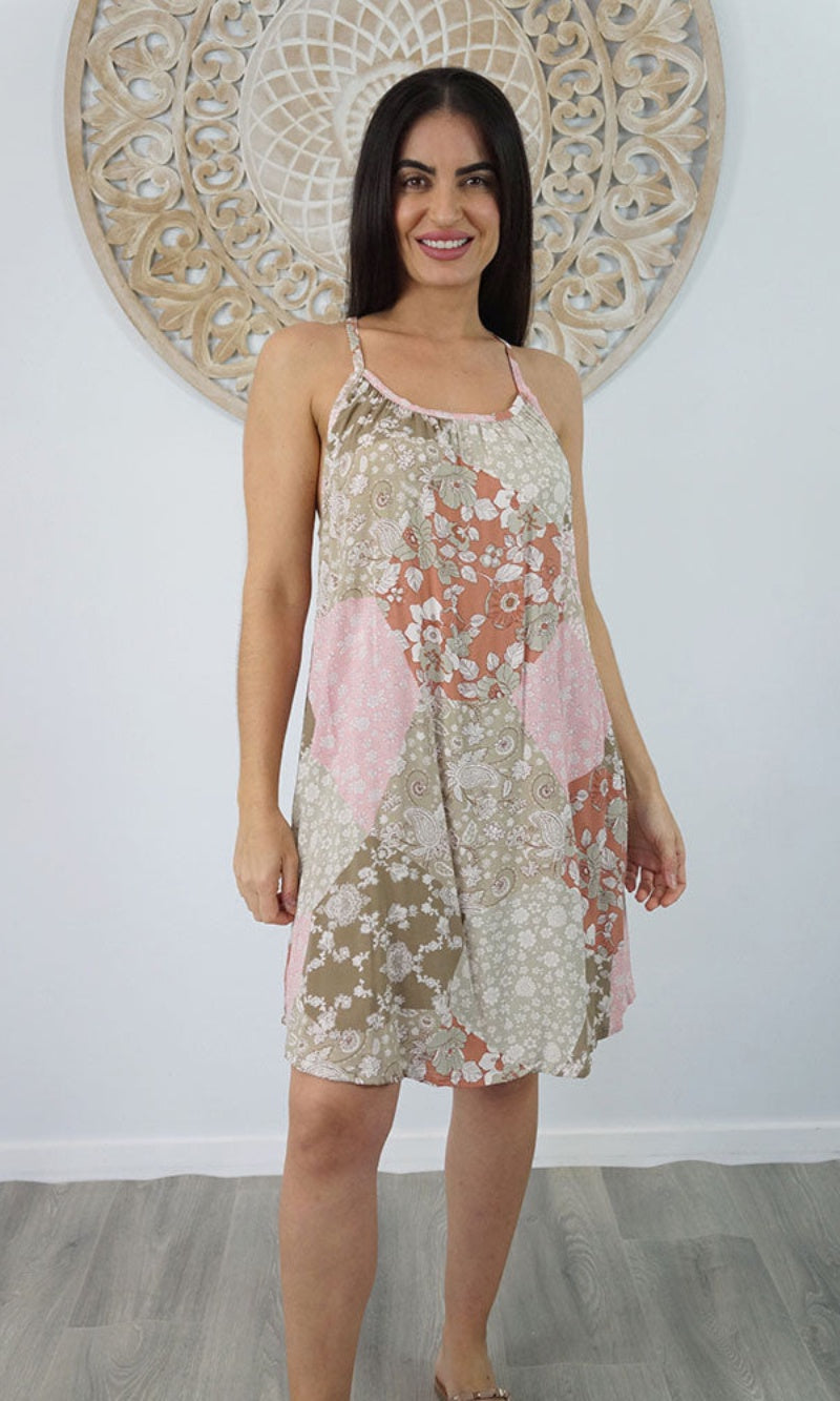 Rayon Dress Sherbet Patchwork, More Colours