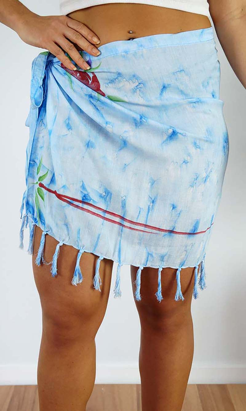 Rayon Sarong Short Bikini Tie Pigment Dyed, More Colours