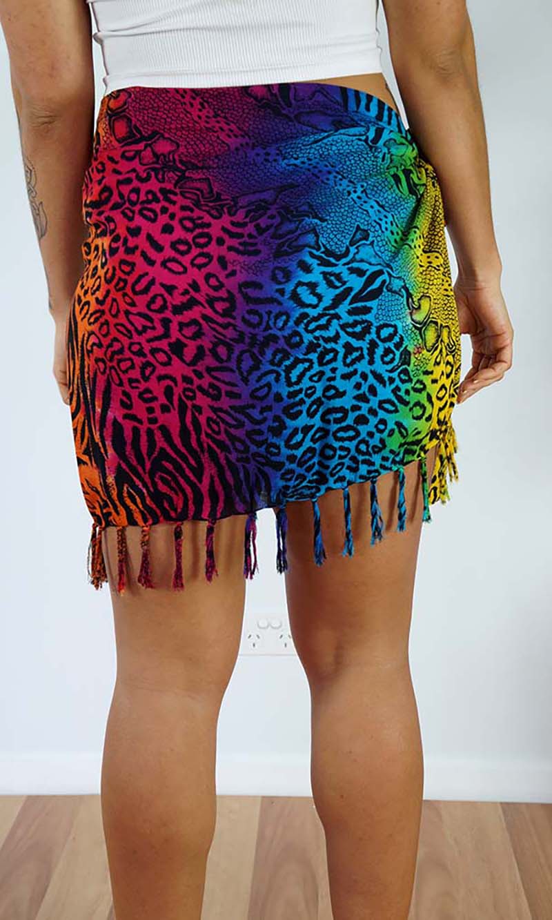 Rayon Sarong Short Bikini Tie Snake/Cheetah, More Colours