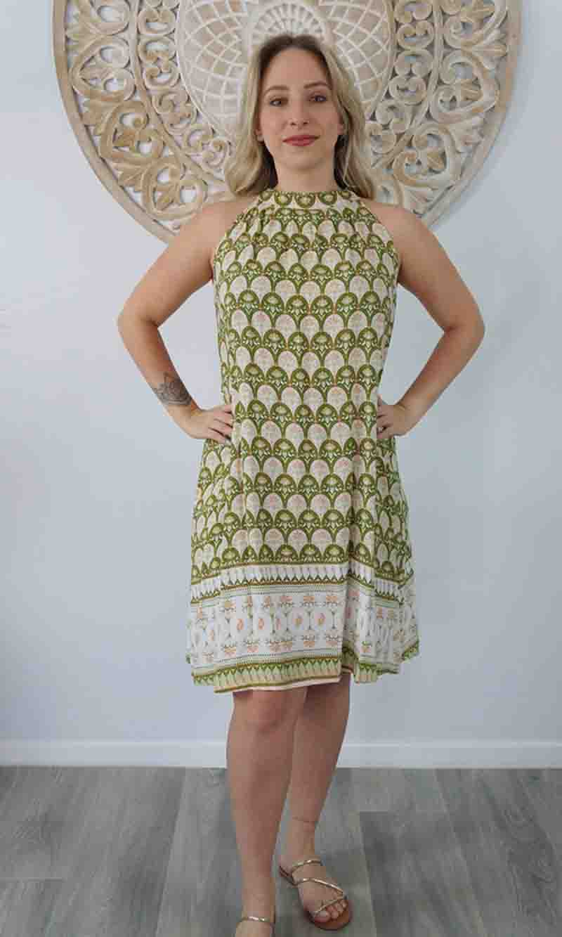 Rayon Dress Short Chloe Scallop, More Colours