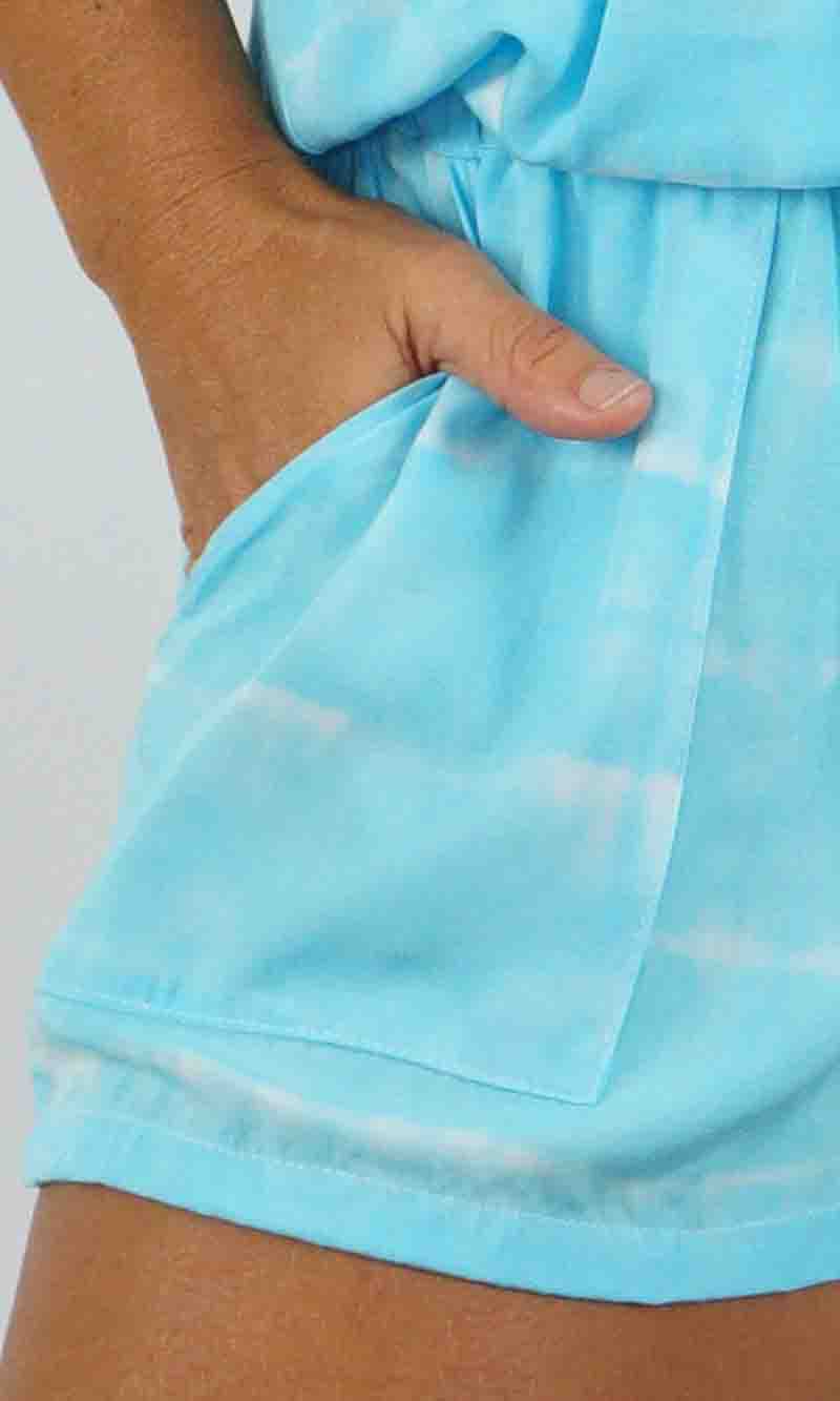 Rayon Jumpsuit Short Shibori Tie Dye