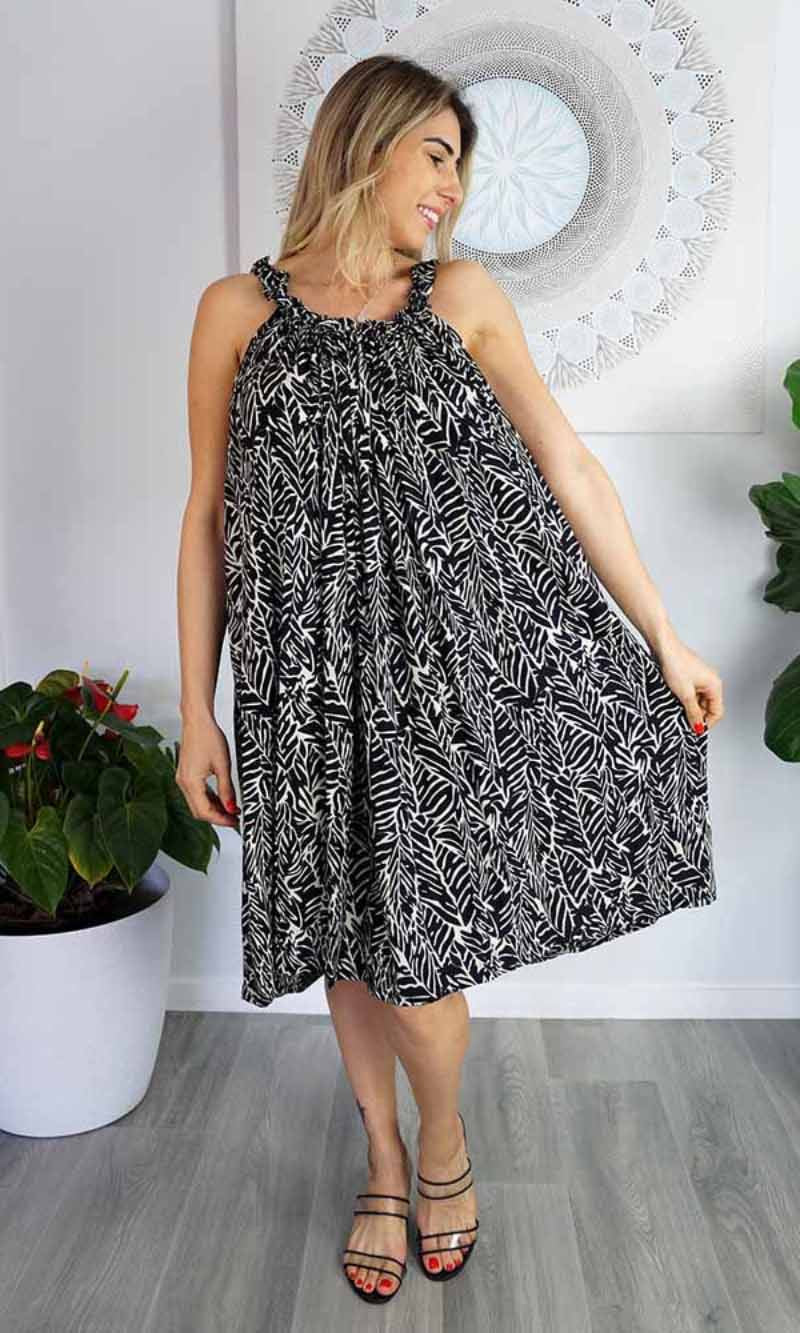 Rayon Dress Magnum Short Jungle Black