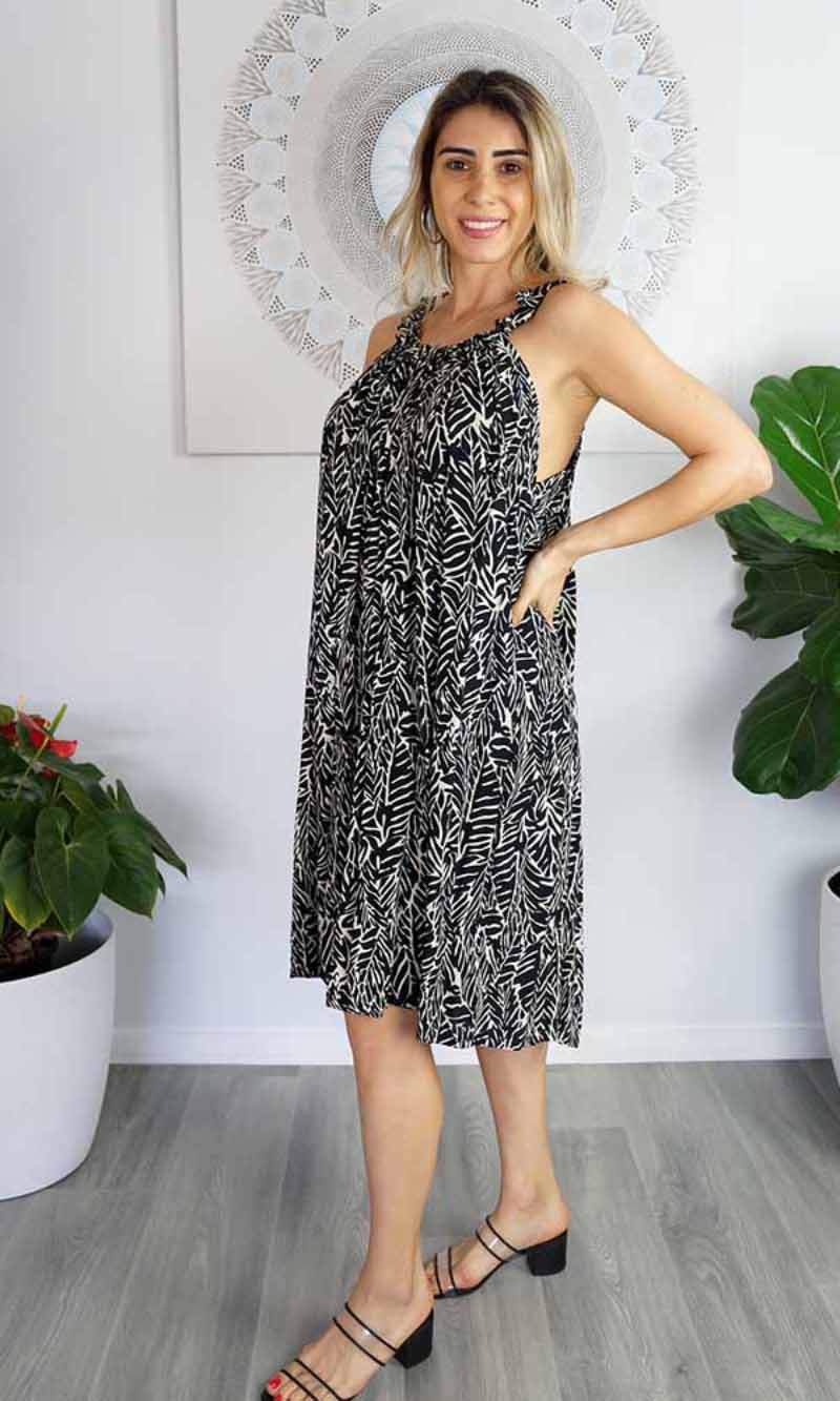 Rayon Dress Magnum Short Jungle Black
