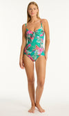 Pacifico Tie Front B/C Tankini Top