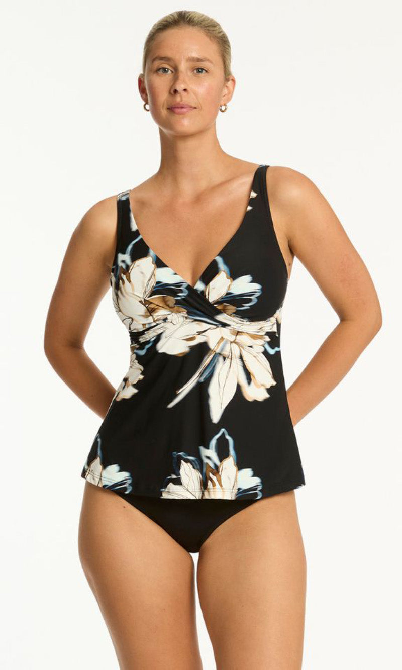 La Luna Cross Front Swing Tankini Top