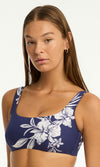 Aloha Low Square Neck Bra  French Navy
