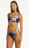 Aloha Low Square Neck Bra  French Navy