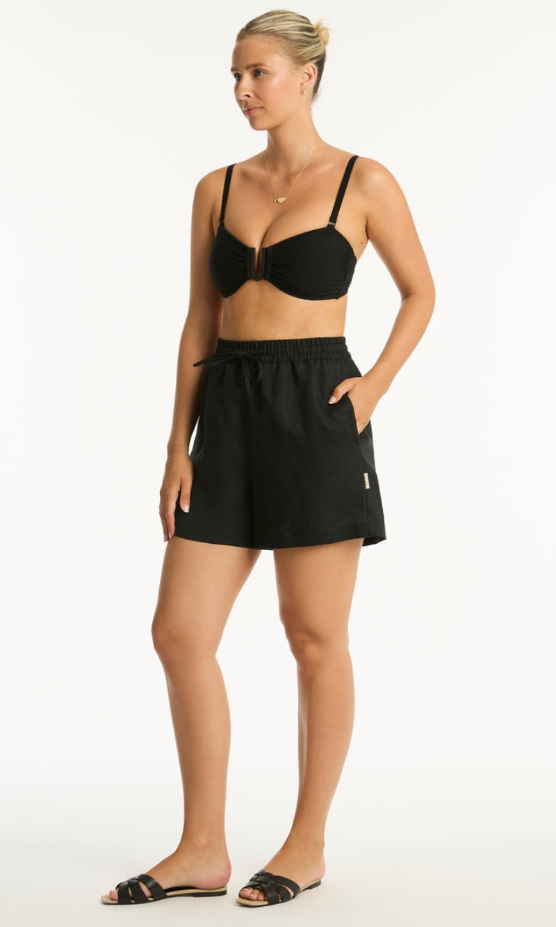 Linen Tidal Boardwalk Short Black