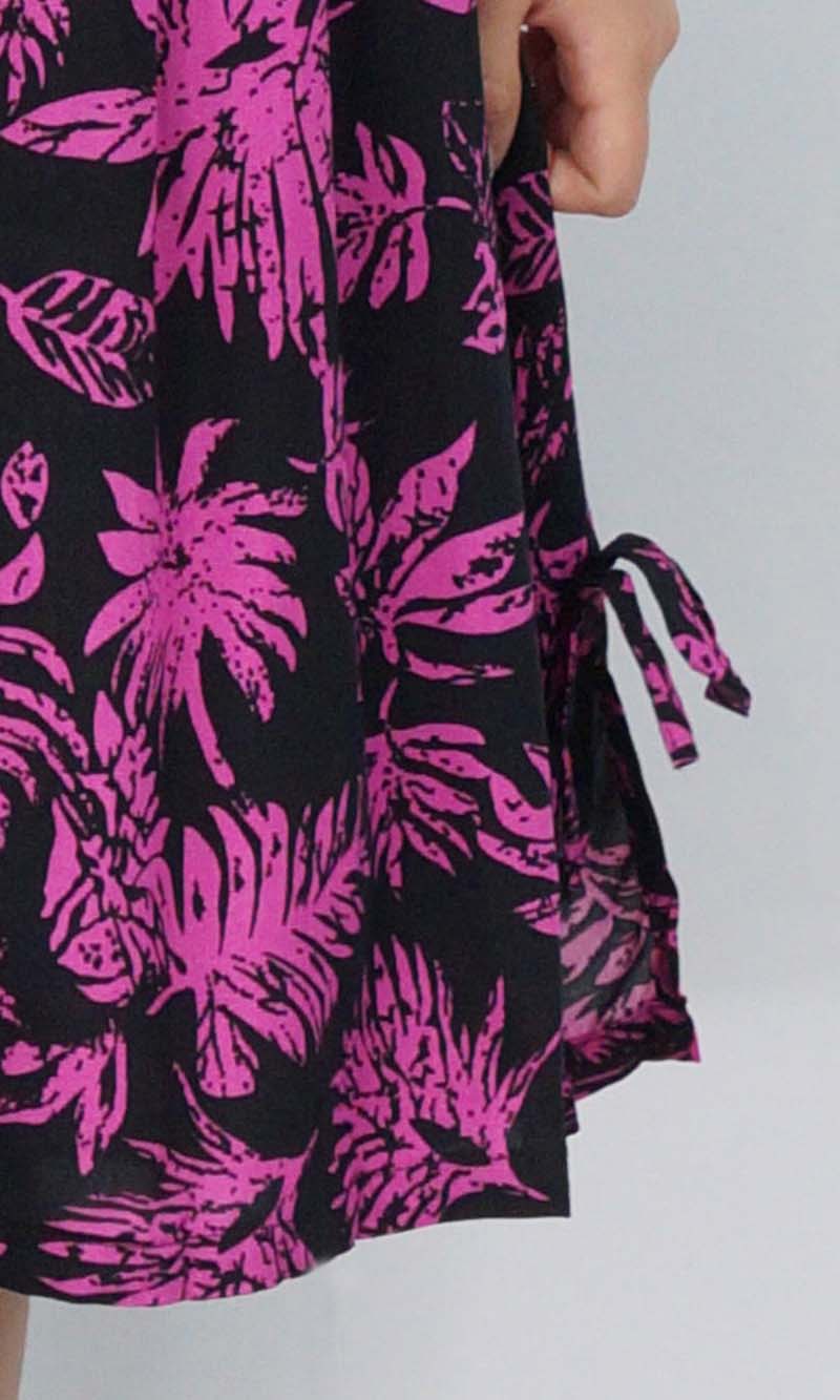 Rayon Dress Smock Pink Palms