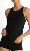 Basix High Neck Singlet Black