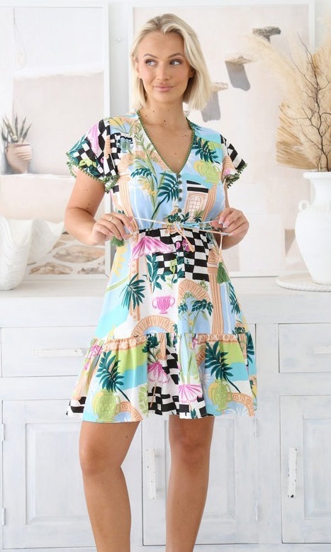 Rayon Dress Zoe Miami Vice