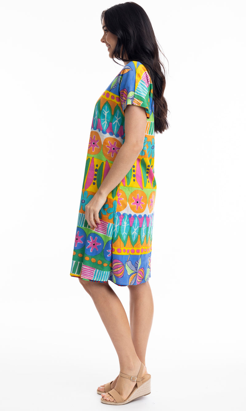 Cotton Dress Reversible Short Sleeve San Miguel