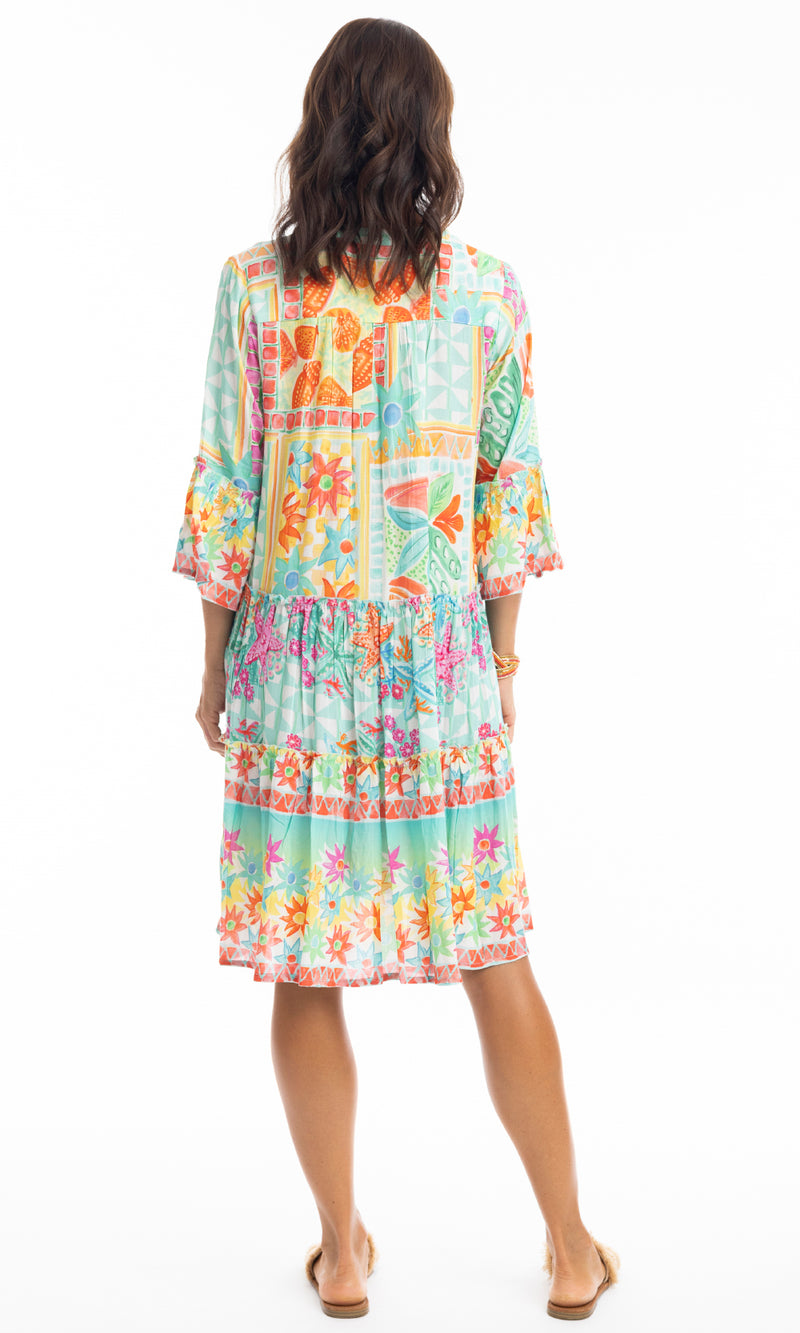 Rayon Dress Layers with Frill Sandy