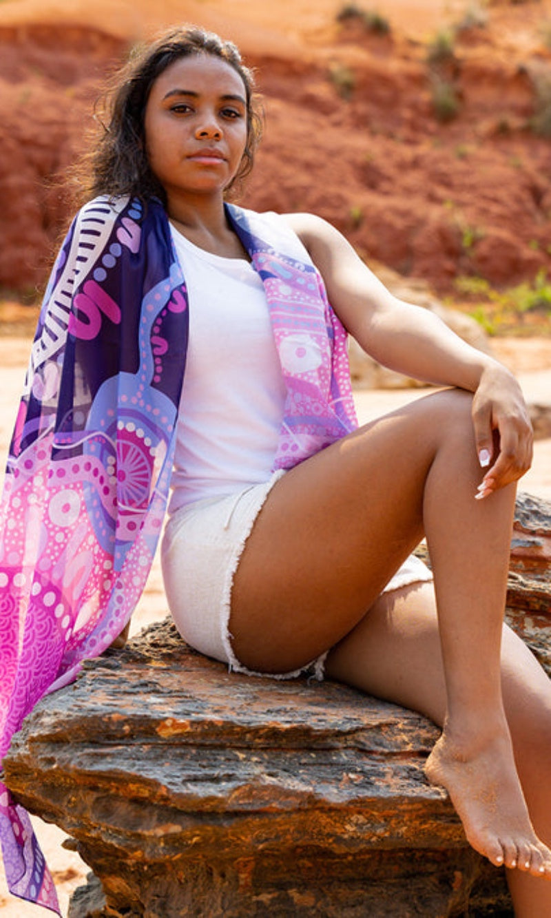 Aboriginal Art Scarf A Woman's Connection