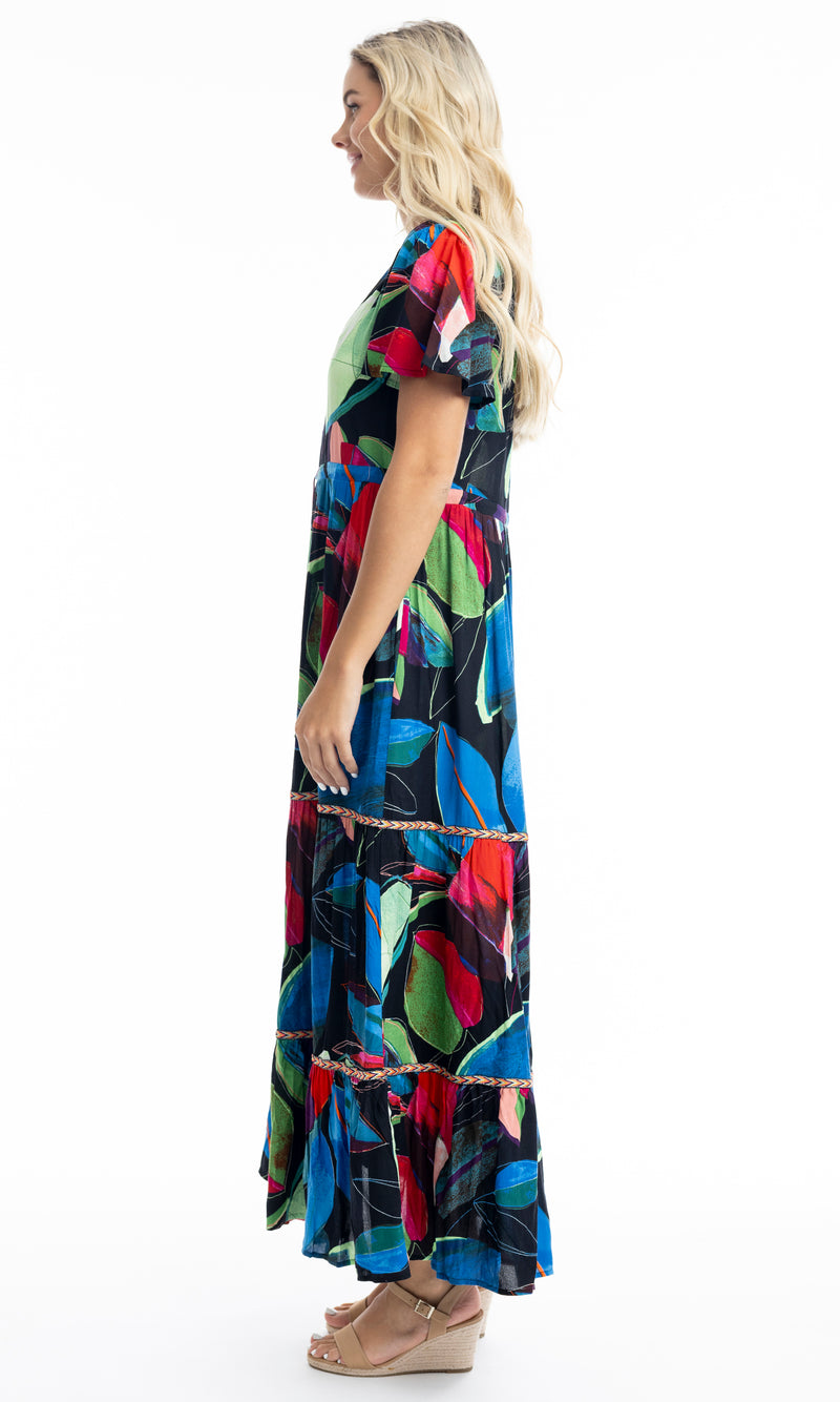 Rayon Dress Layered Midi with Tie Waist Seychelles