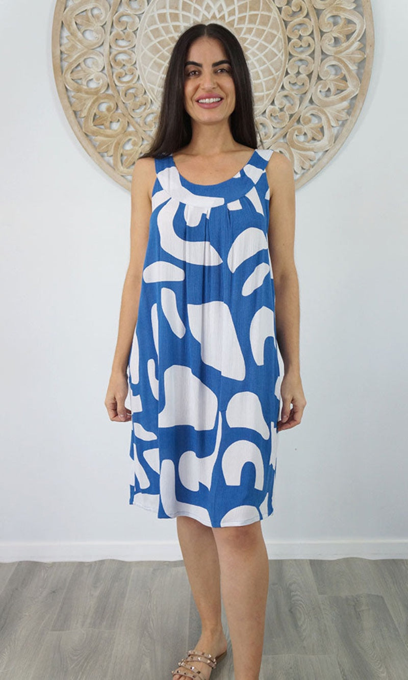 Rayon Dress Tahiti Abstract Geo, More Colours
